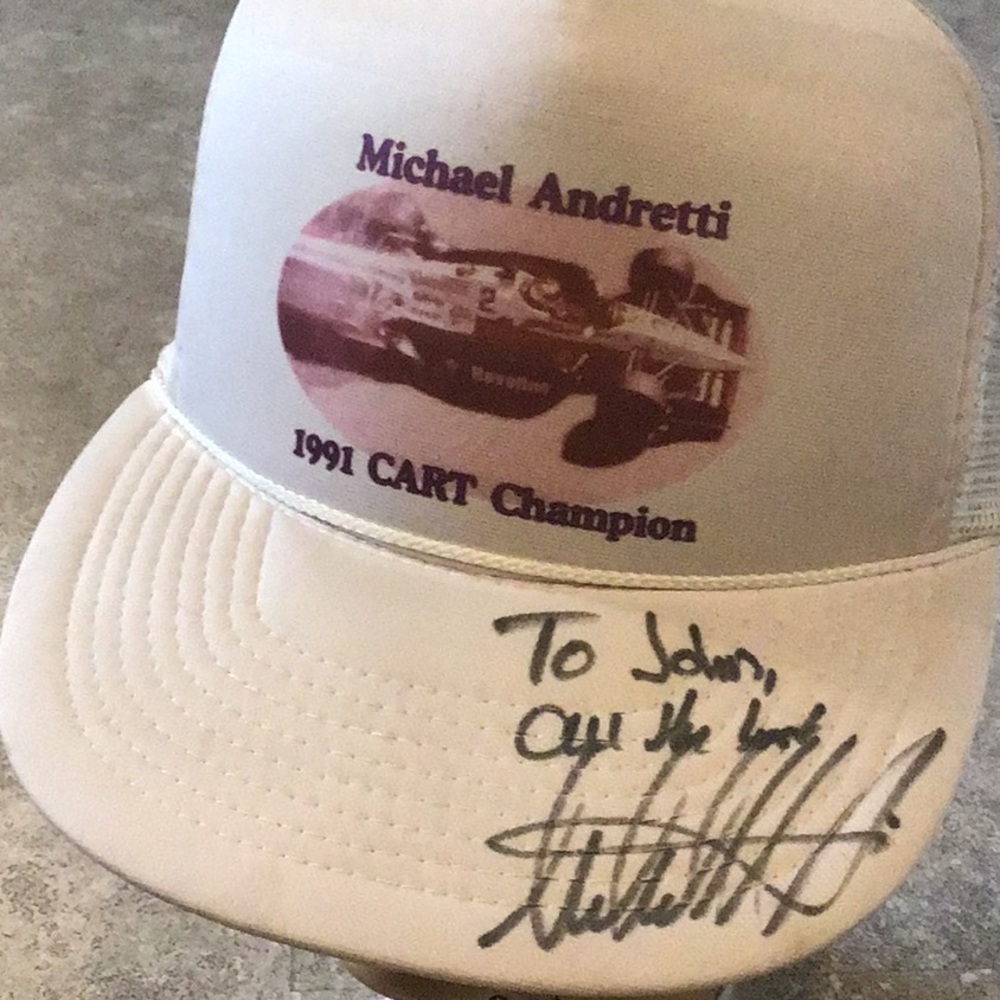MICHAEL Andretti 1991 cart racing hat autographed